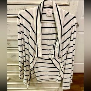 Striped Black and White Women's Cardigan
